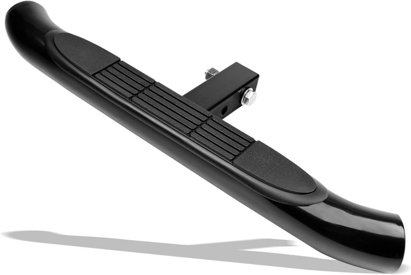 ARMORDILLO 3" Round Tubing Steel Hitch Step for Class 4 Trailer Hitch in Black|2" Hitch Receiver Step Gloss Black 8718698 - Image 1